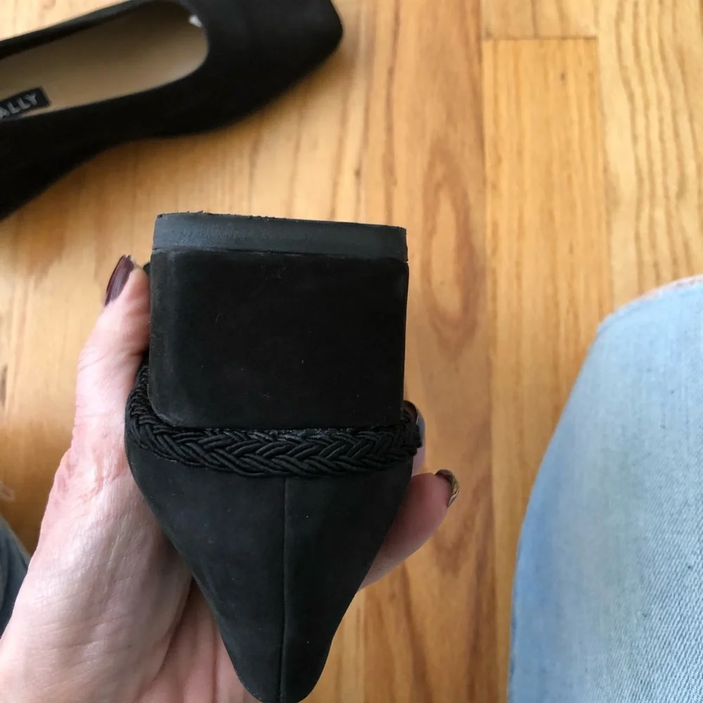 Vintage Bally black suede Italian shoes size 5